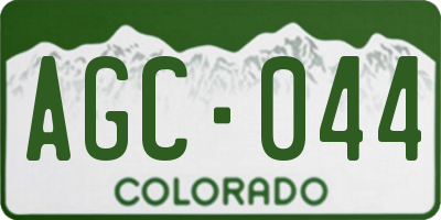 CO license plate AGC044