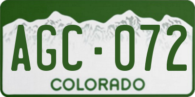 CO license plate AGC072