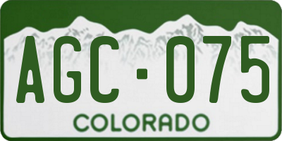 CO license plate AGC075