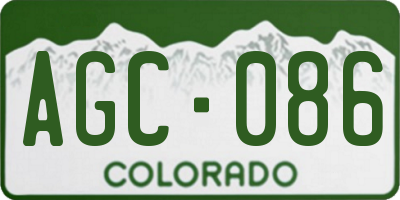 CO license plate AGC086