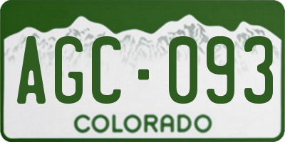 CO license plate AGC093