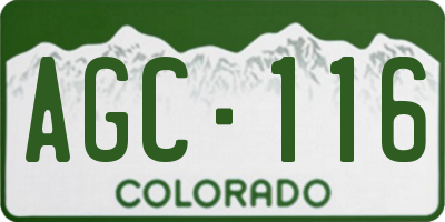 CO license plate AGC116