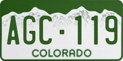 CO license plate AGC119