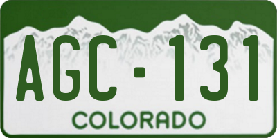 CO license plate AGC131