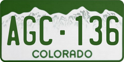 CO license plate AGC136
