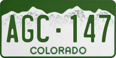 CO license plate AGC147