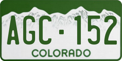 CO license plate AGC152