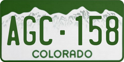 CO license plate AGC158