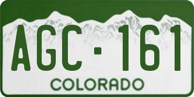 CO license plate AGC161
