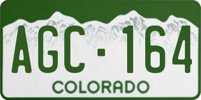 CO license plate AGC164