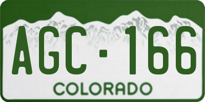 CO license plate AGC166