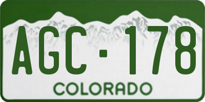 CO license plate AGC178