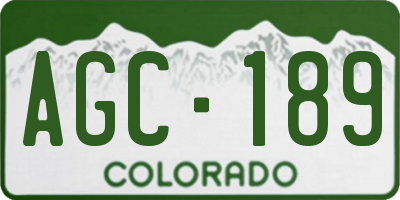 CO license plate AGC189