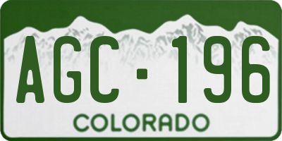CO license plate AGC196