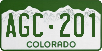 CO license plate AGC201