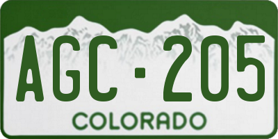CO license plate AGC205