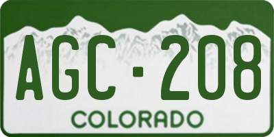 CO license plate AGC208