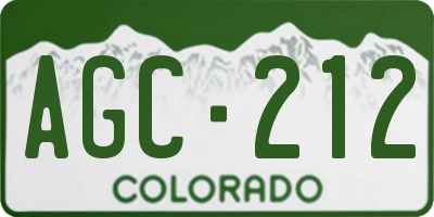 CO license plate AGC212