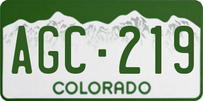 CO license plate AGC219