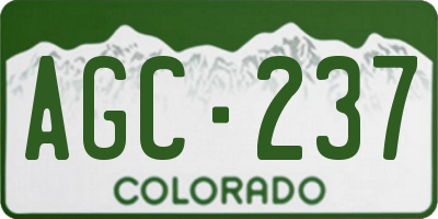 CO license plate AGC237