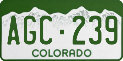 CO license plate AGC239