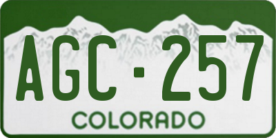 CO license plate AGC257