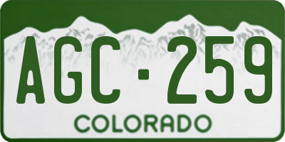 CO license plate AGC259