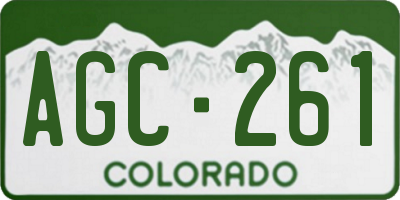 CO license plate AGC261