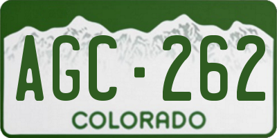 CO license plate AGC262