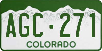 CO license plate AGC271