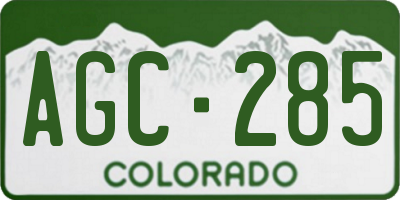 CO license plate AGC285