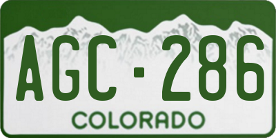 CO license plate AGC286