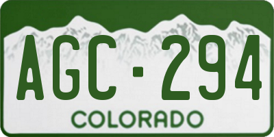 CO license plate AGC294