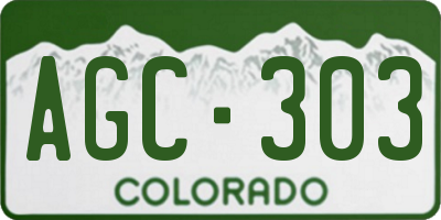 CO license plate AGC303