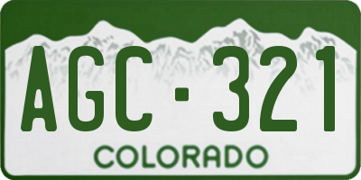 CO license plate AGC321