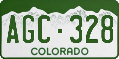 CO license plate AGC328