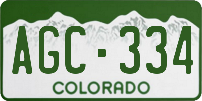 CO license plate AGC334