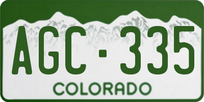CO license plate AGC335