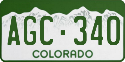 CO license plate AGC340