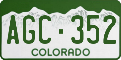 CO license plate AGC352