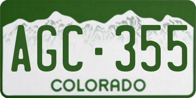 CO license plate AGC355