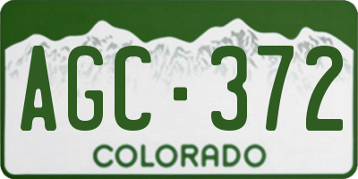CO license plate AGC372