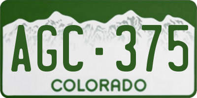 CO license plate AGC375