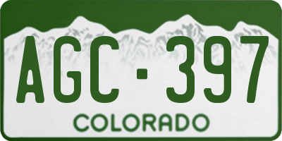 CO license plate AGC397