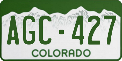 CO license plate AGC427