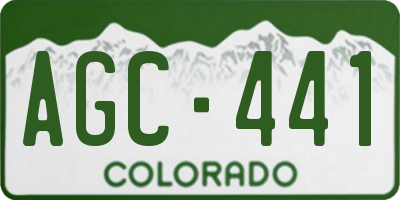 CO license plate AGC441