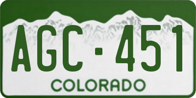 CO license plate AGC451