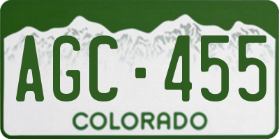 CO license plate AGC455