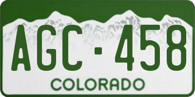 CO license plate AGC458