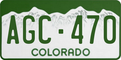 CO license plate AGC470